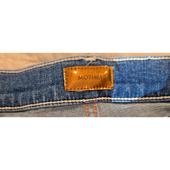 MOTHER The Insider Crop Step Chew Jeans Women’s 25 Dancing on Coals Raw Hem Fray - Picture 2 of 10